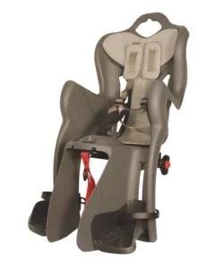 Seggiolino per bici posteriore bellelli "b-one luxe" attacco al portapacchi con cuscino grigio scuro, portata massima 22 kg Ultime Pezzi